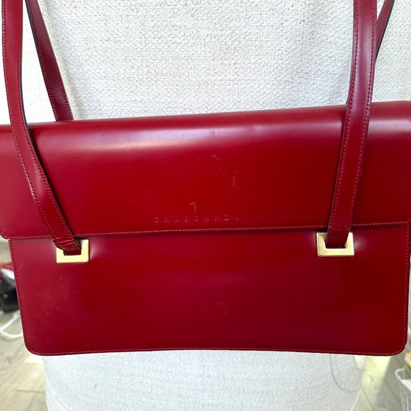 Vintage Trussardi Bag| 90s Designer Leather Bag in Grey